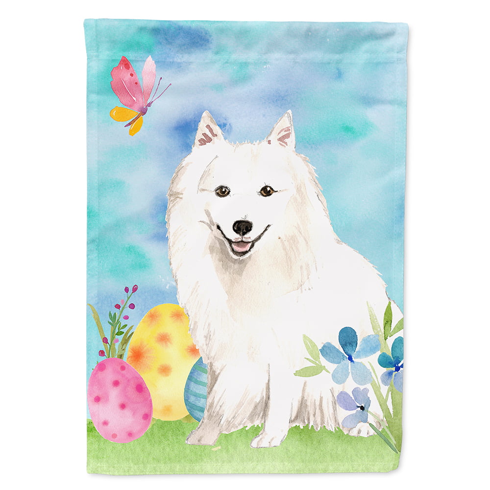 Easter Eggs Japanese Spitz Flag Canvas House Size