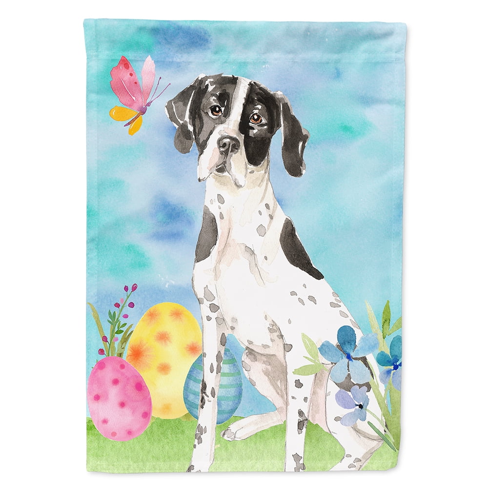 CK1917CHF Easter Eggs English Pointer Flag Canvas House Size