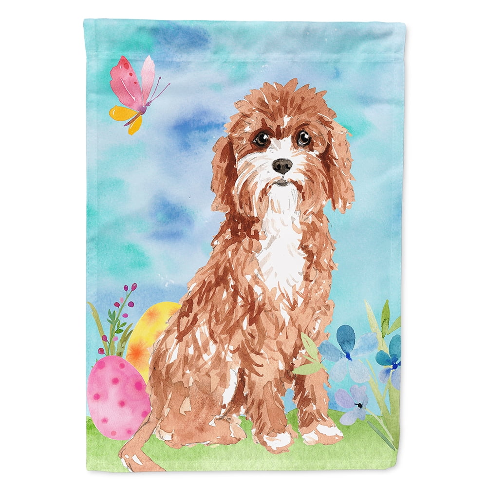 Easter Eggs Cavapoo Flag Canvas House Size