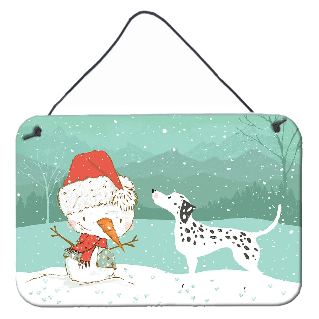 Dalmatian & Snowman Christmas Wall or Door Hanging Prints