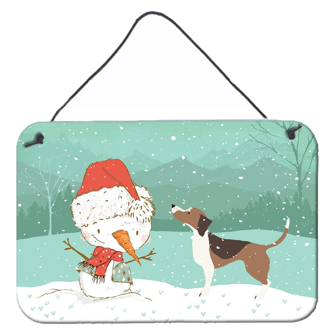 Beagle Snowman Christmas Wall or Door Hanging Prints
