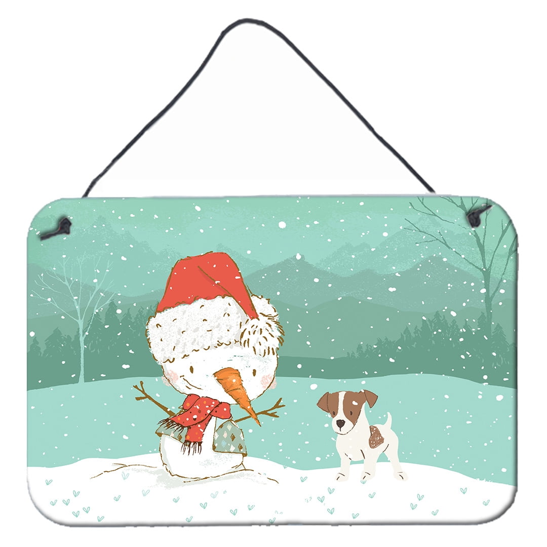 Jack Russell Terrier No.2 Snowman Christmas Wall or Door Hanging Prints