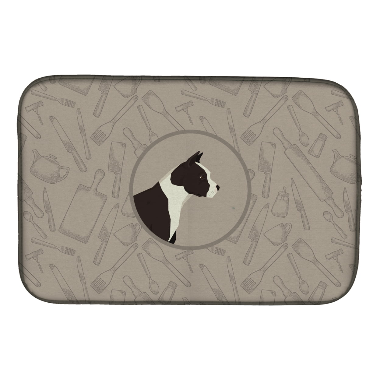 Picture of Carolines Treasures CK2162DDM American Staffordshire Terrier in the Kitchen Dish Drying Mat
