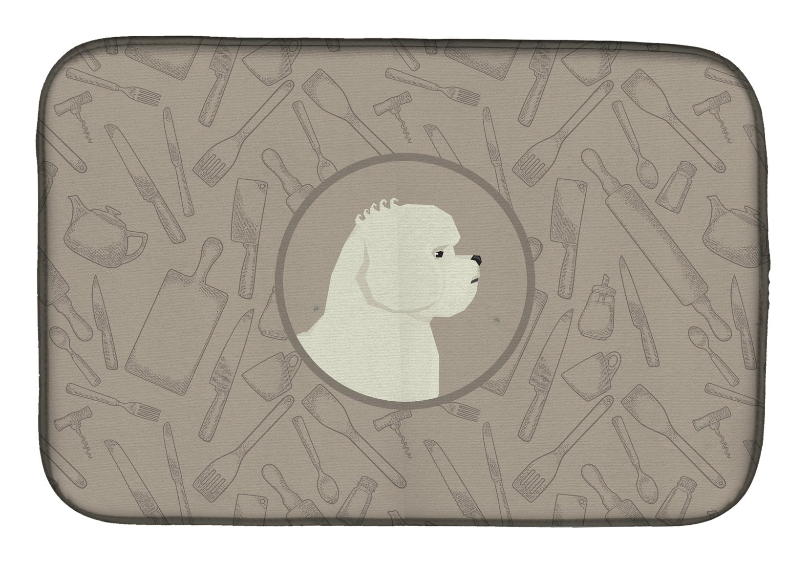 Picture of Carolines Treasures CK2168DDM Bichon Frise in the Kitchen Dish Drying Mat