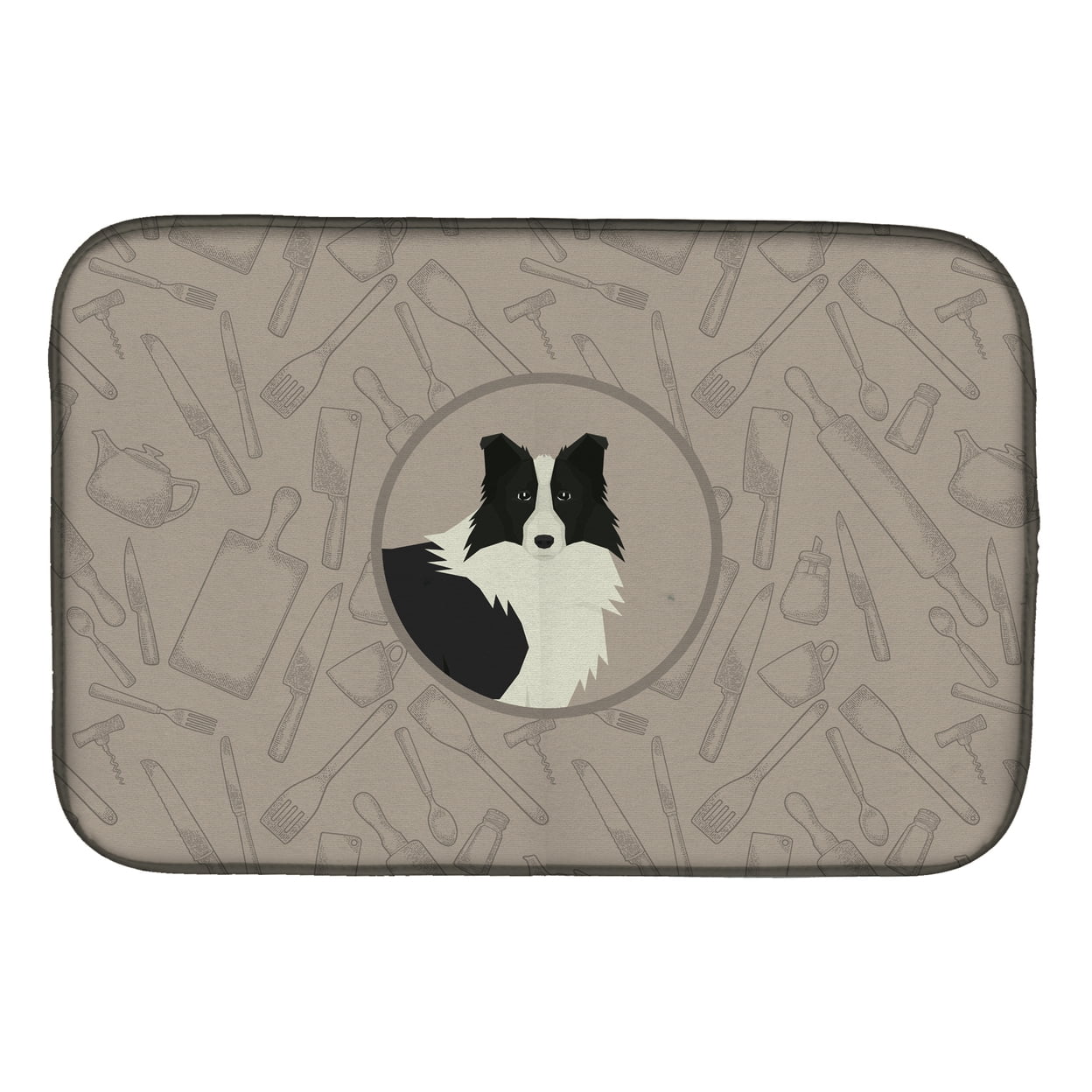 Picture of Carolines Treasures CK2169DDM Border Collie in the Kitchen Dish Drying Mat