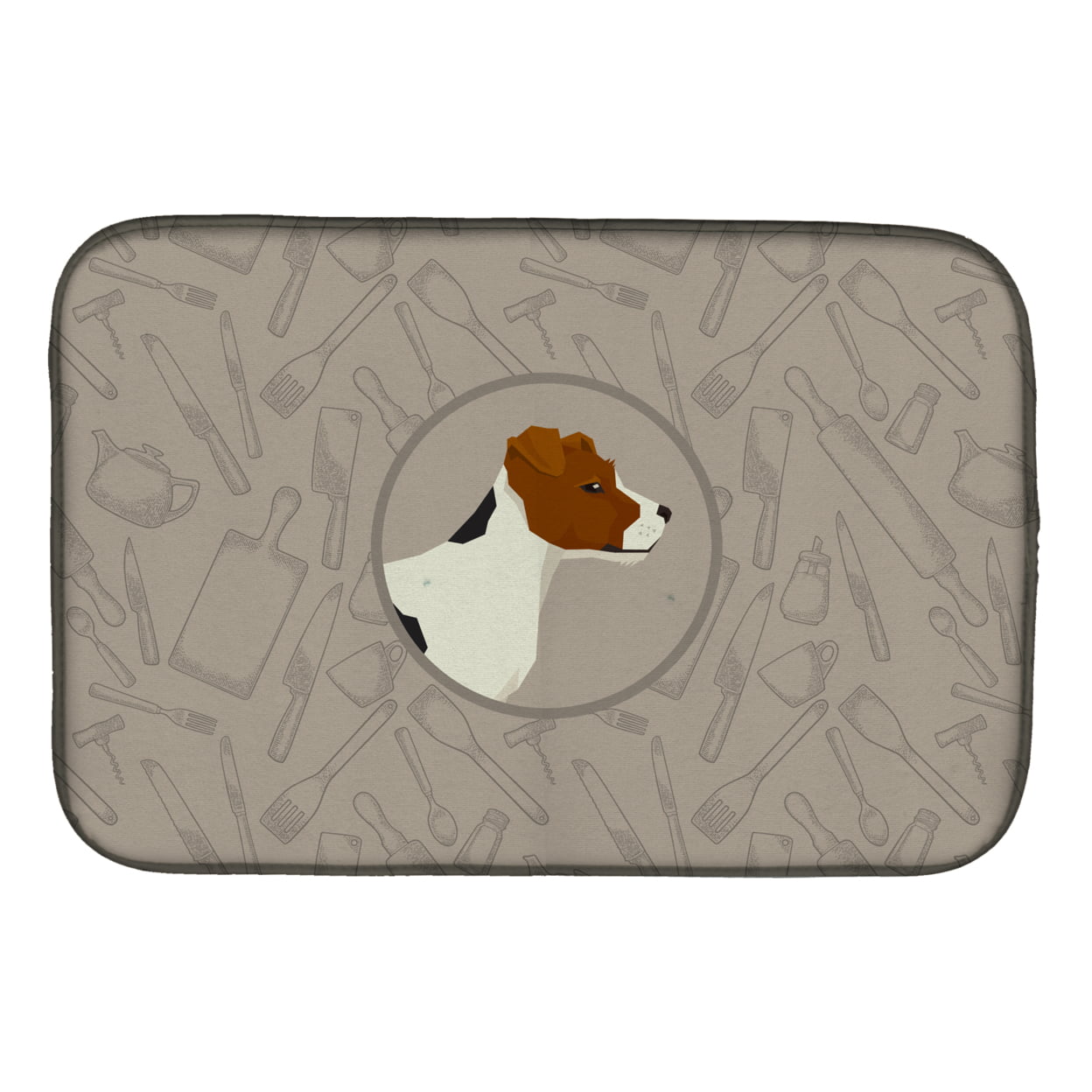 Picture of Carolines Treasures CK2194DDM Jack Russell Terrier in the Kitchen Dish Drying Mat