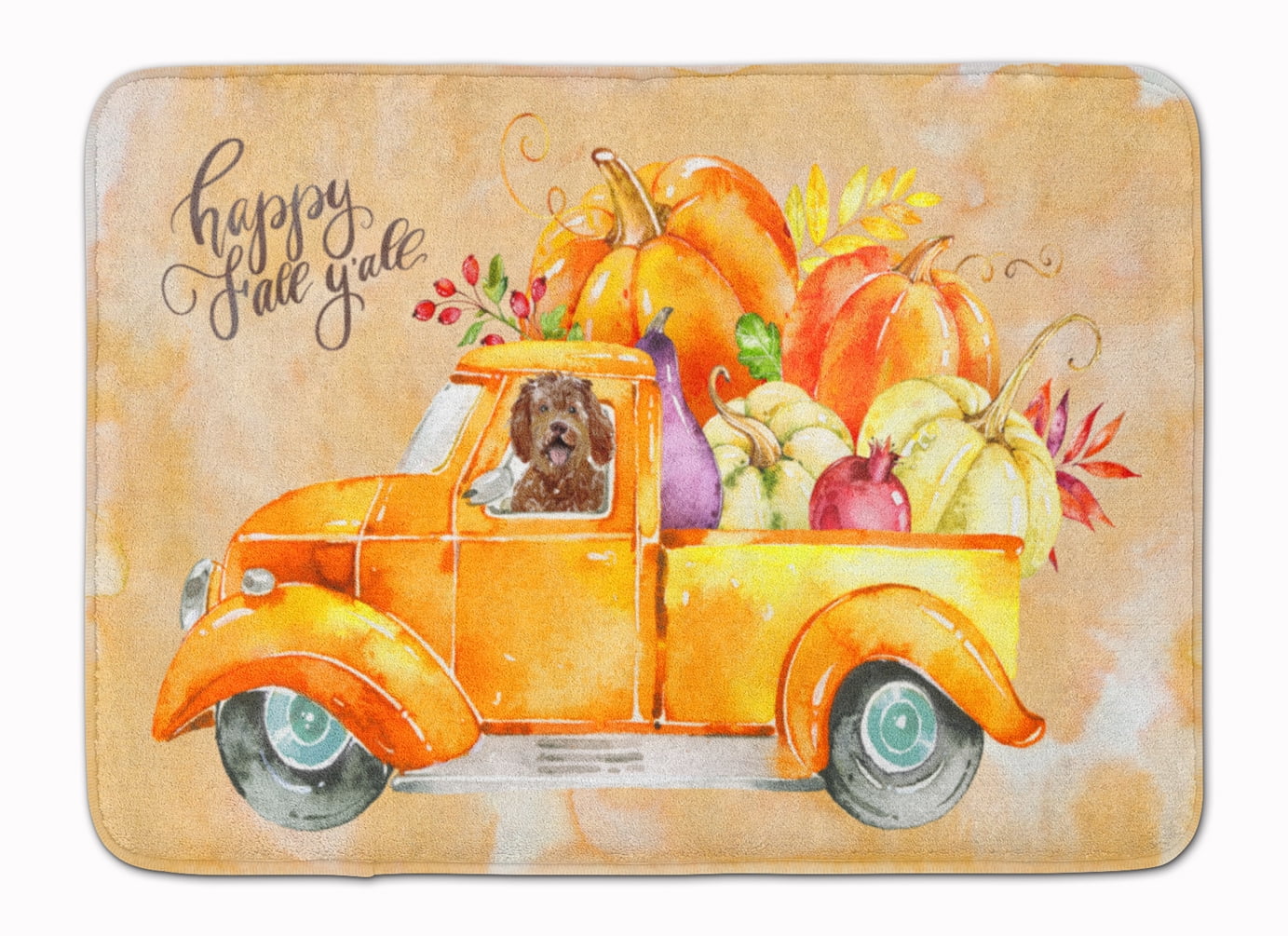 CK2623RUG Fall Harvest Labradoodle Machine Washable Memory Foam Mat