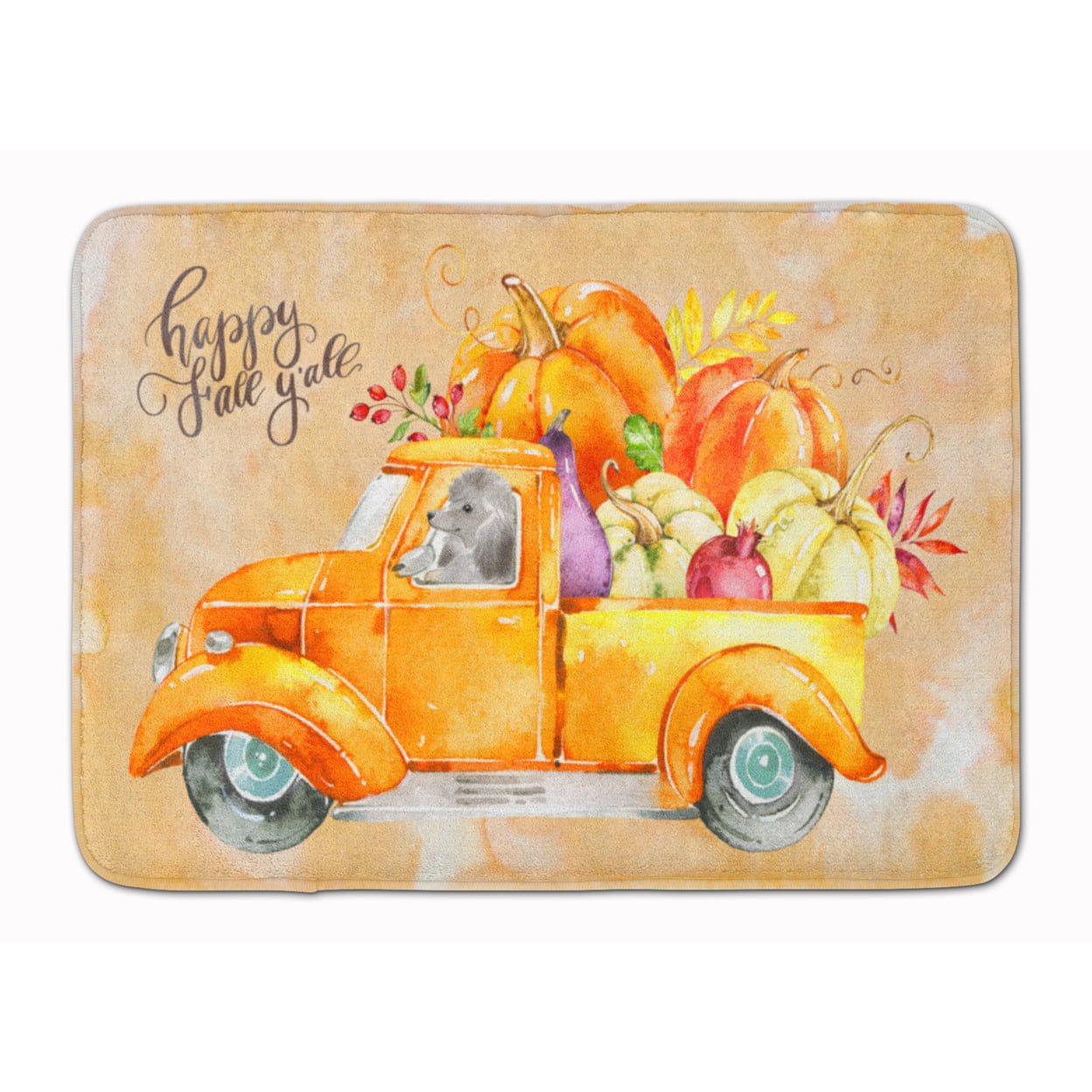 CK2669RUG Fall Harvest Silver Poodle Machine Washable Memory Foam Mat