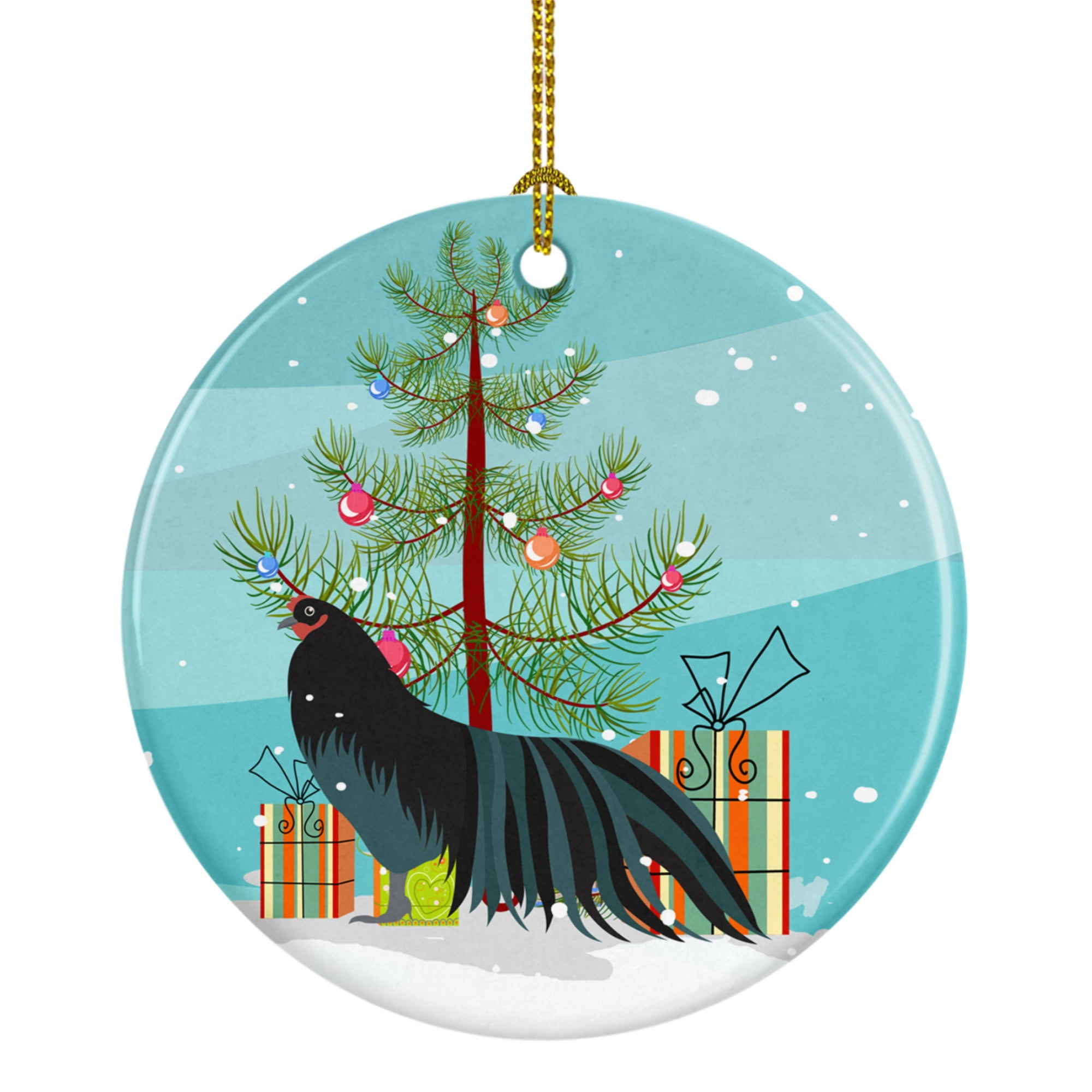 Sumatra Chicken Christmas Ceramic Ornament