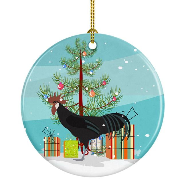 Minorca Ctalalan Chicken Christmas Ceramic Ornament