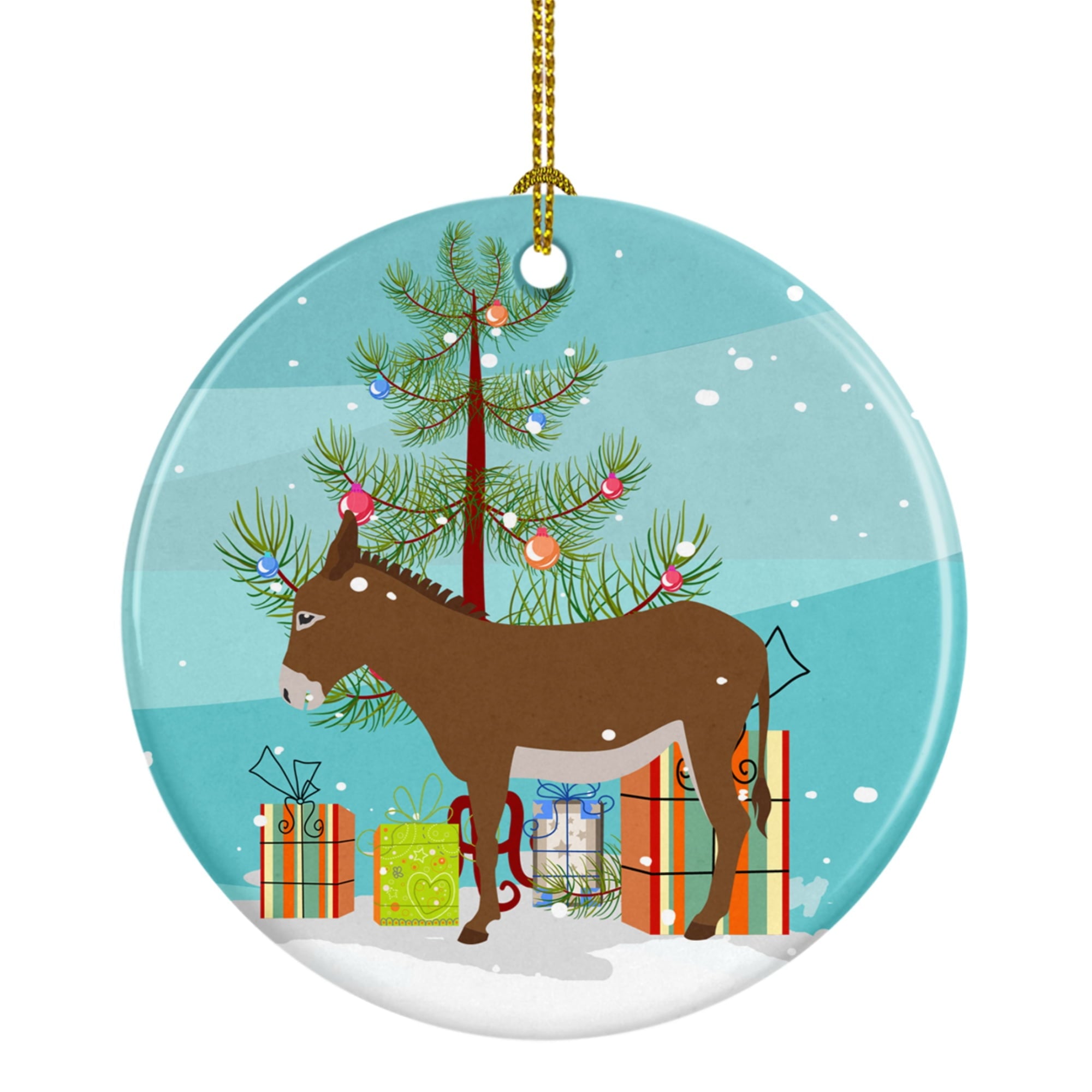 Cotentin Donkey Christmas Ceramic Ornament