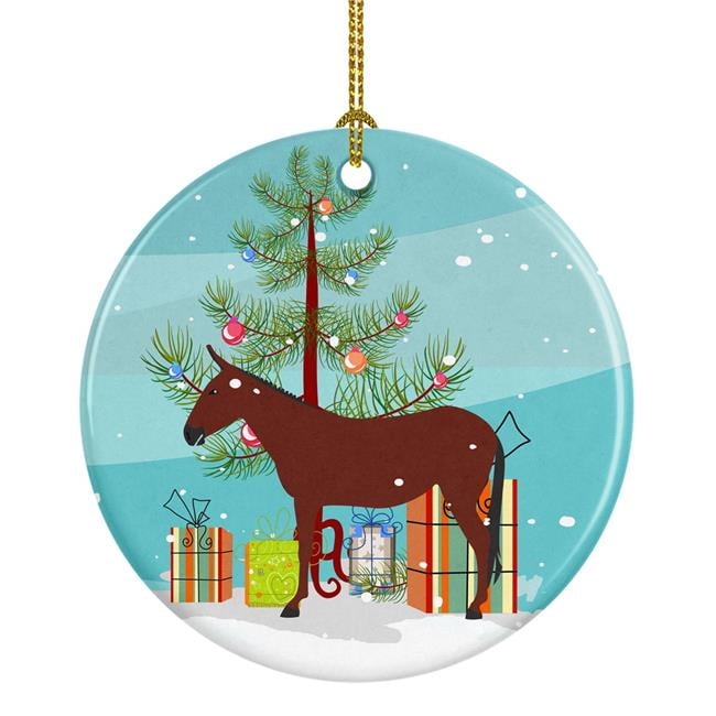 Hinny Horse Donkey Christmas Ceramic Ornament