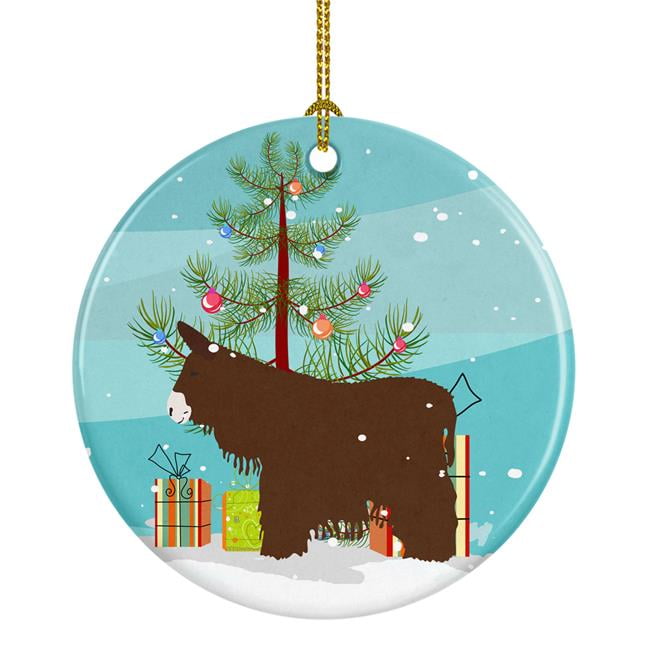Poitou Poiteuin Donkey Christmas Ceramic Ornament