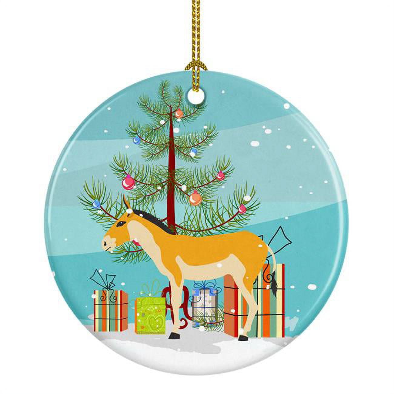 Turkmenian Kulan Donkey Christmas Ceramic Ornament