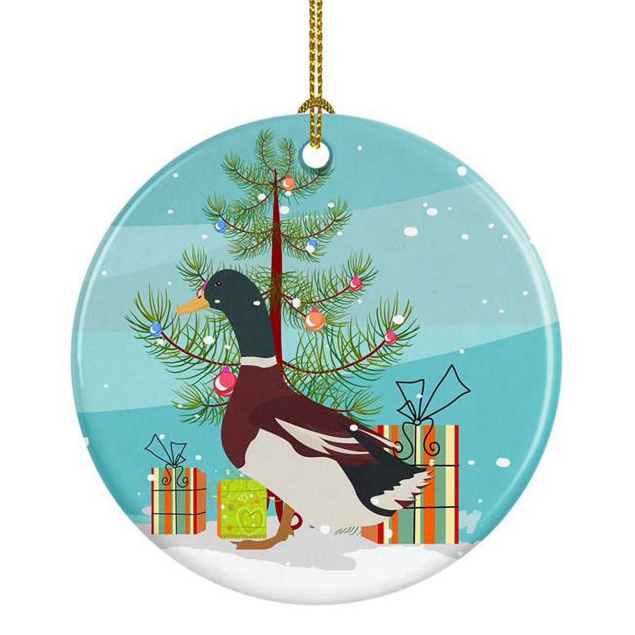 Rouen Duck Christmas Ceramic Ornament
