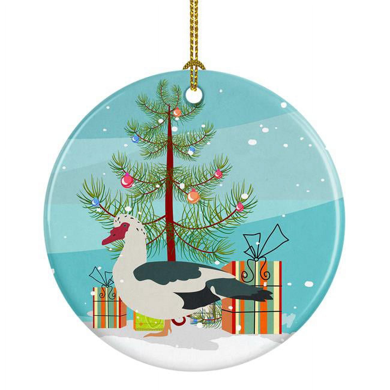 Muscovy Duck Christmas Ceramic Ornament