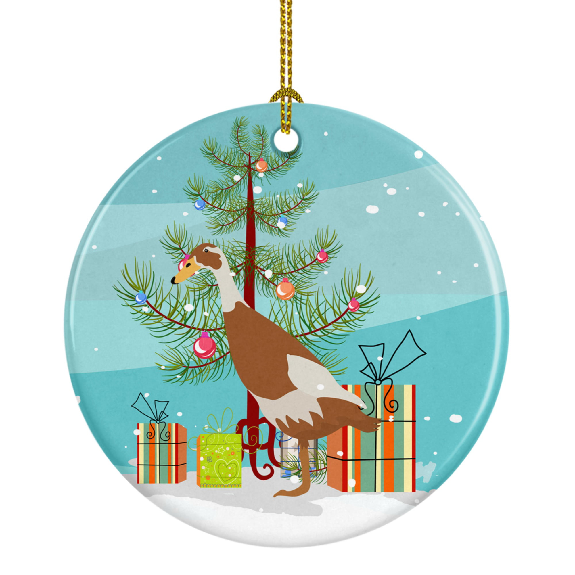 BB9232CO1 Indian Runner Duck Christmas Ceramic Ornament