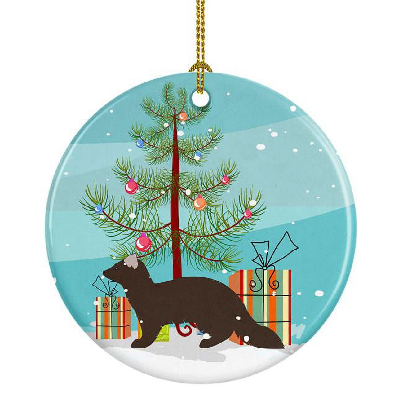 Sable Marten Christmas Ceramic Ornament