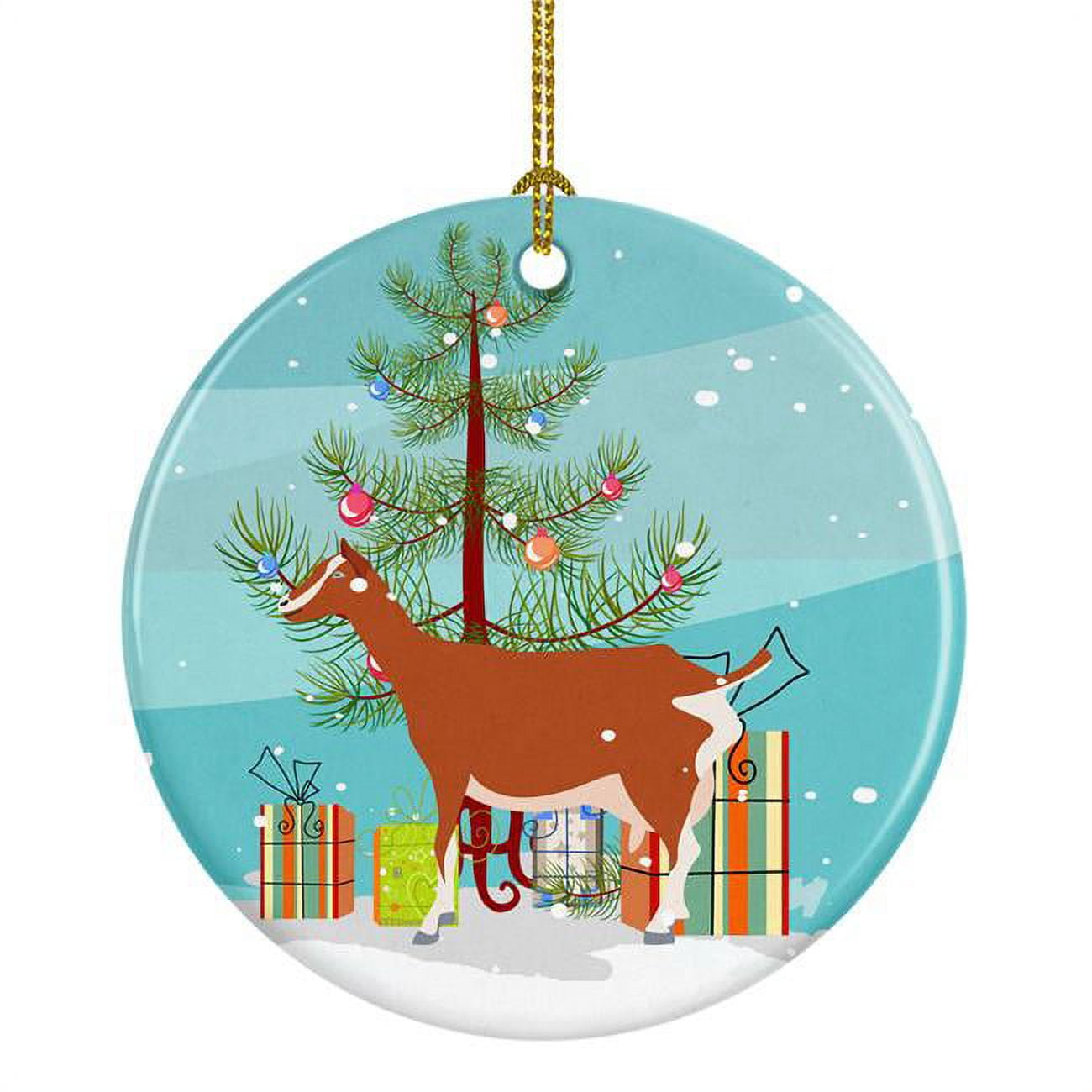 Toggenburger Goat Christmas Ceramic Ornament