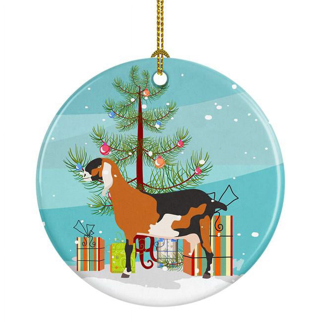 Anglo-nubian Nubian Goat Christmas Ceramic Ornament