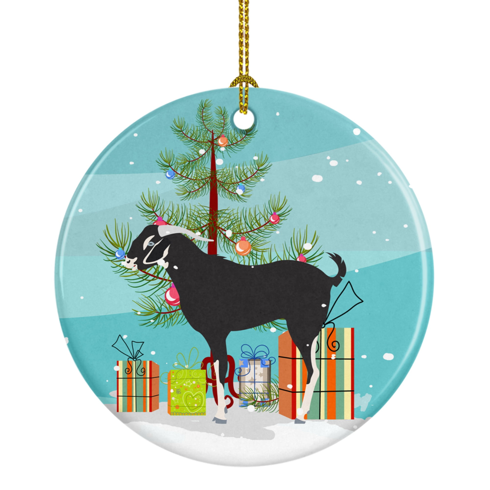 Black Bengal Goat Christmas Ceramic Ornament
