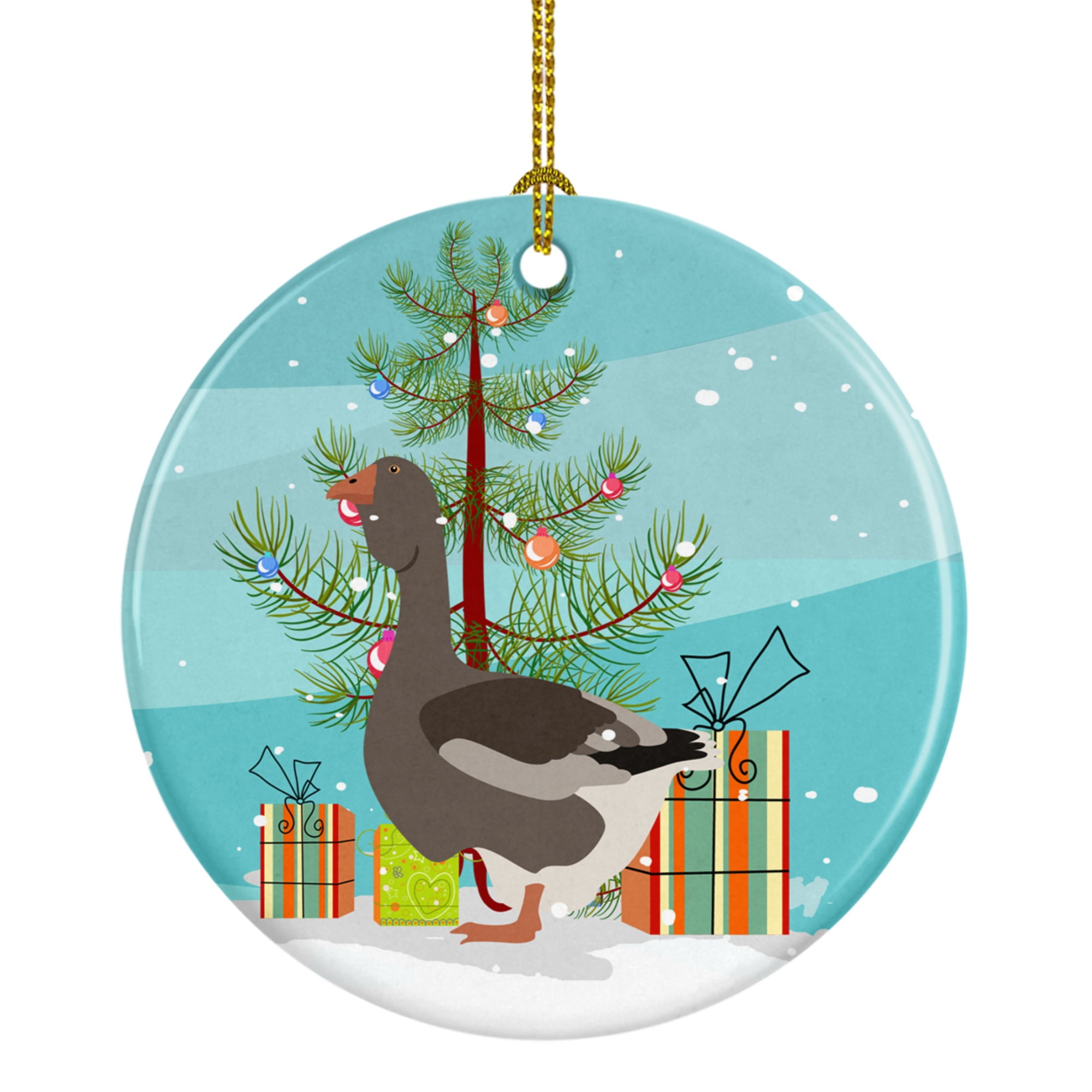 Toulouse Goose Christmas Ceramic Ornament