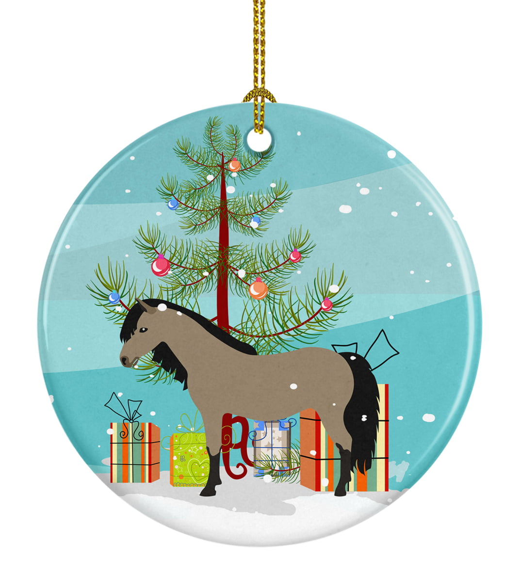 Welsh Pony Horse Christmas Ceramic Ornament
