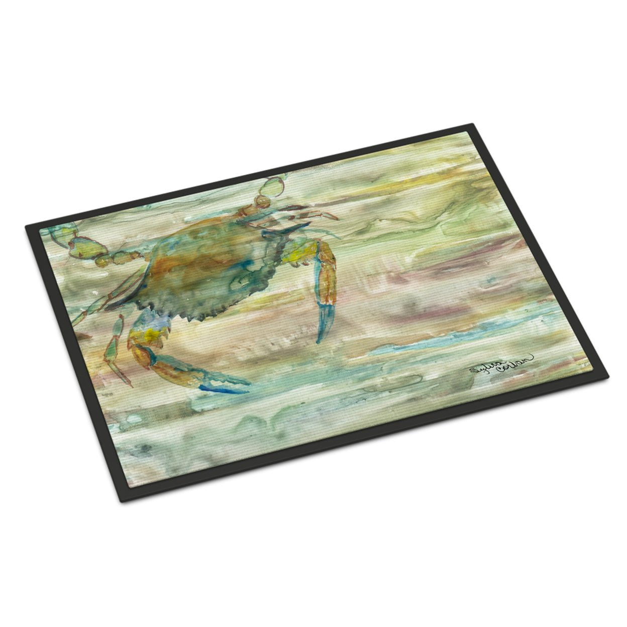 18 x 27 in. Blue Crab Sunset Indoor or Outdoor Mat