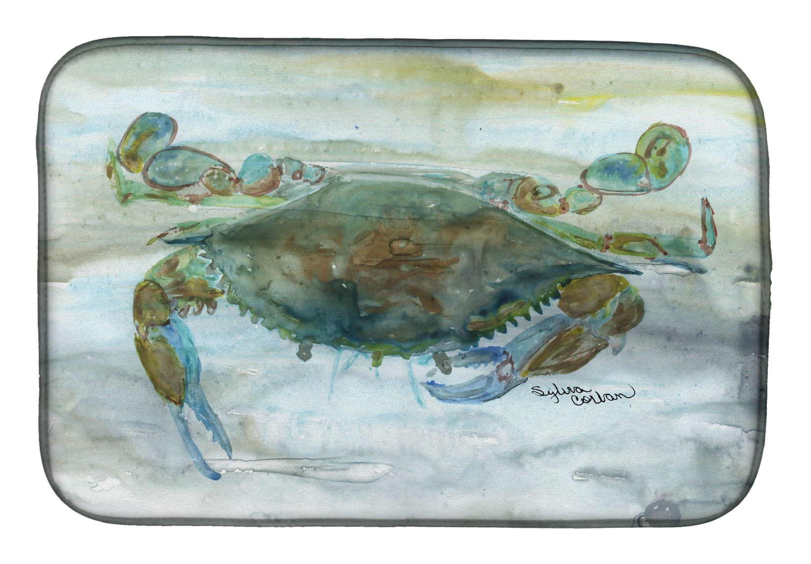 Picture of Carolines Treasures SC2002DDM Crab a Leg Up Watercolor Dish Drying Mat