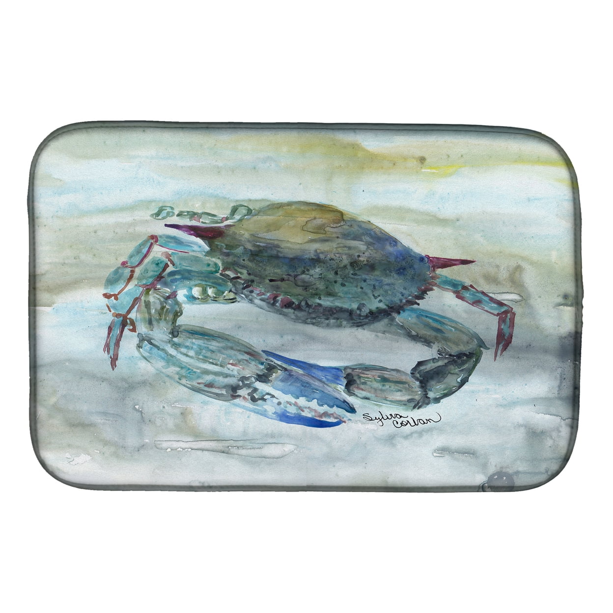 Picture of Carolines Treasures SC2003DDM Blue Crab Watercolor Dish Drying Mat