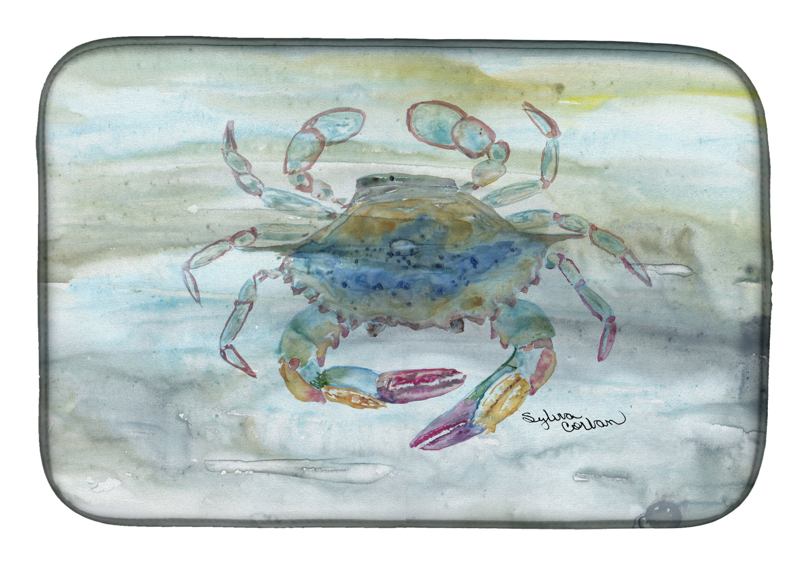 Picture of Carolines Treasures SC2005DDM Female Blue Crab Watercolor Dish Drying Mat
