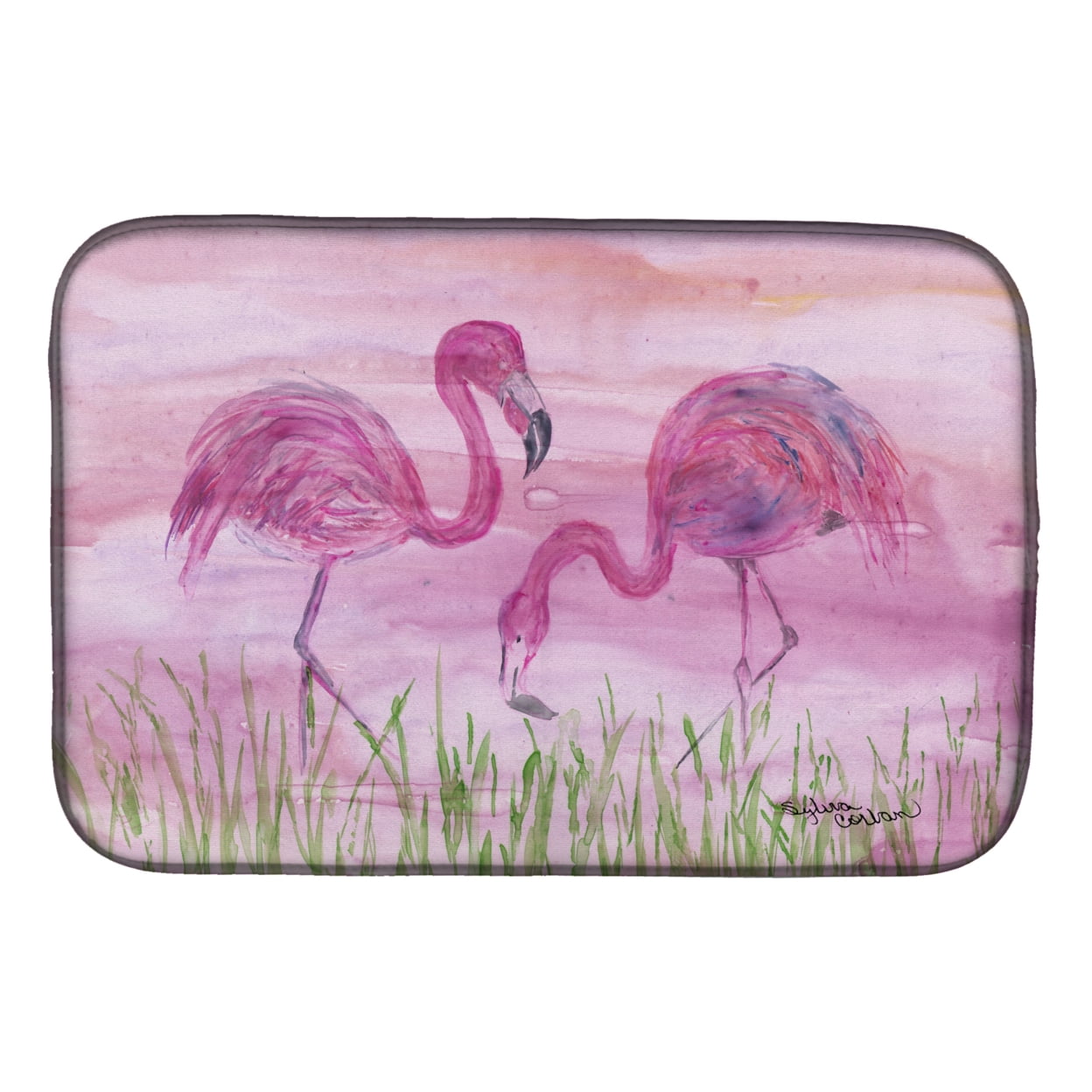 Picture of Carolines Treasures SC2018DDM Flamingos Dish Drying Mat
