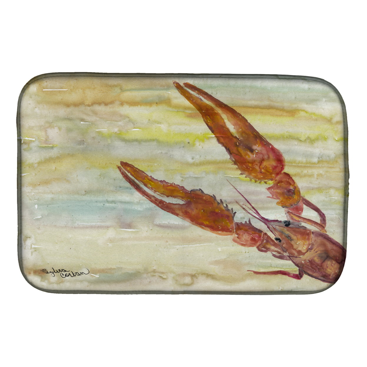 Picture of Carolines Treasures SC2021DDM Crawfish Yellow Sky Dish Drying Mat