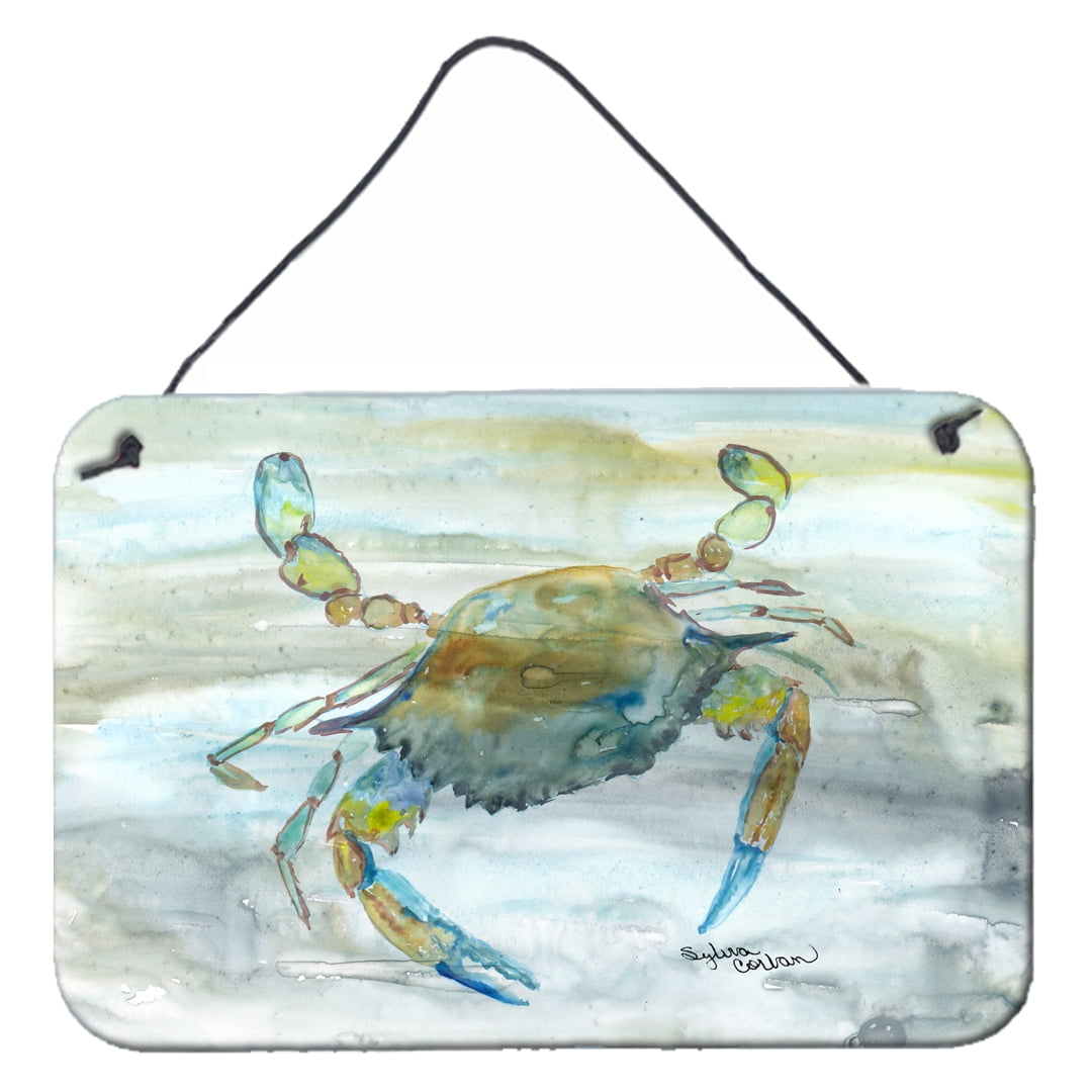 Blue Crab No.2 Watercolor Wall or Door Hanging Prints