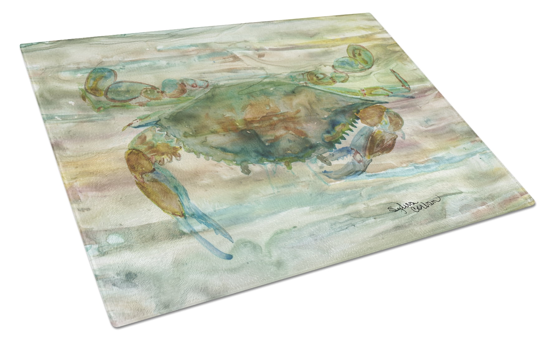 Crab a Leg Up Sunset Glass Cutting Board - Large