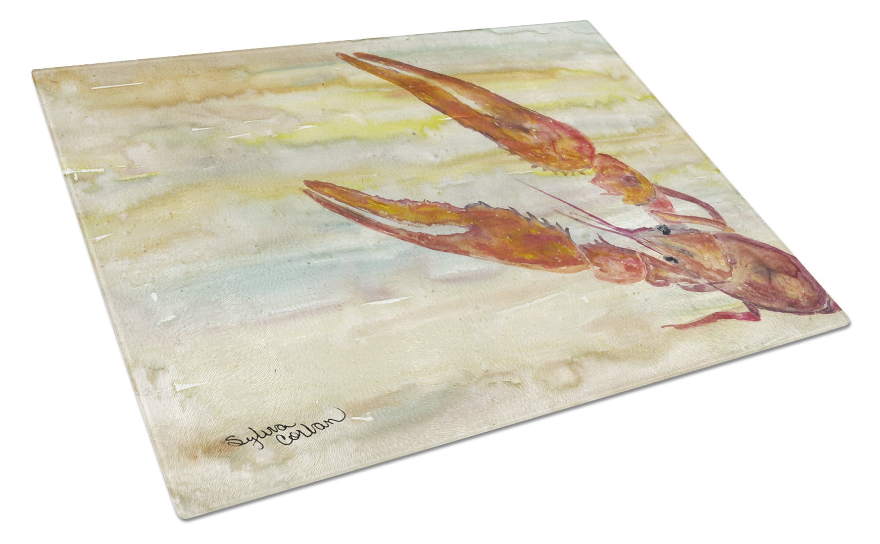 Crawfish Yellow Sky Glass Cutting Board - Large