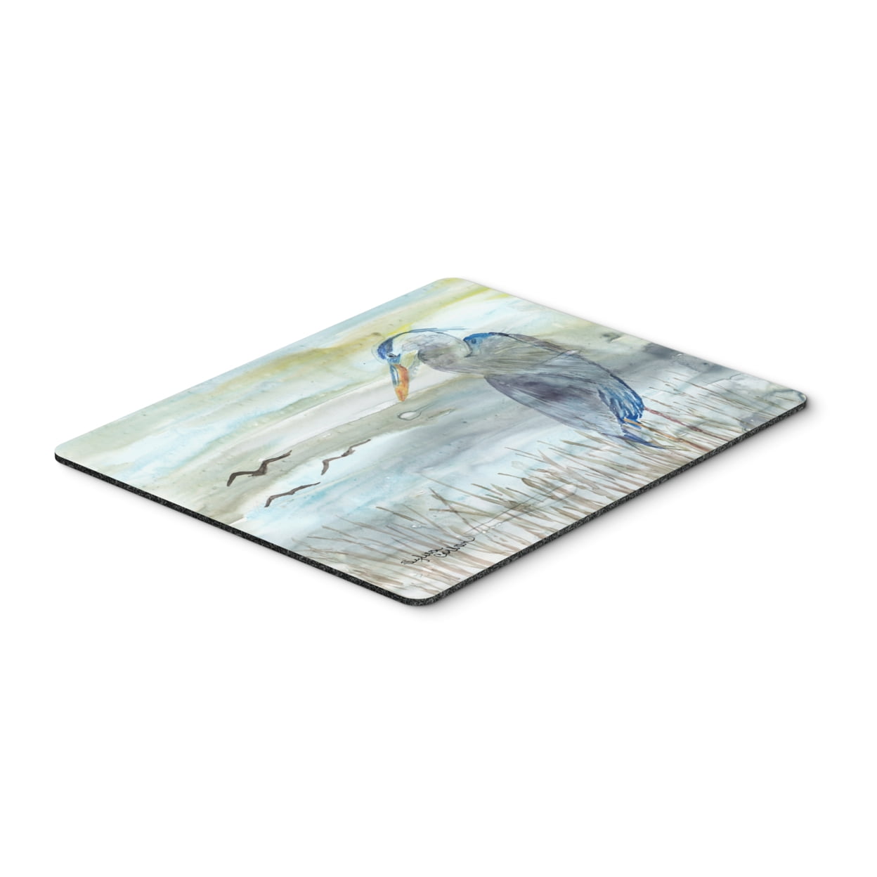 Blue Heron Watercolor Mouse Pad, Hot Pad or Trivet