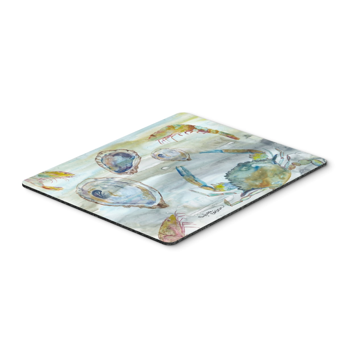 Crab, Shrimp & Oyster Watercolor Mouse Pad, Hot Pad or Trivet