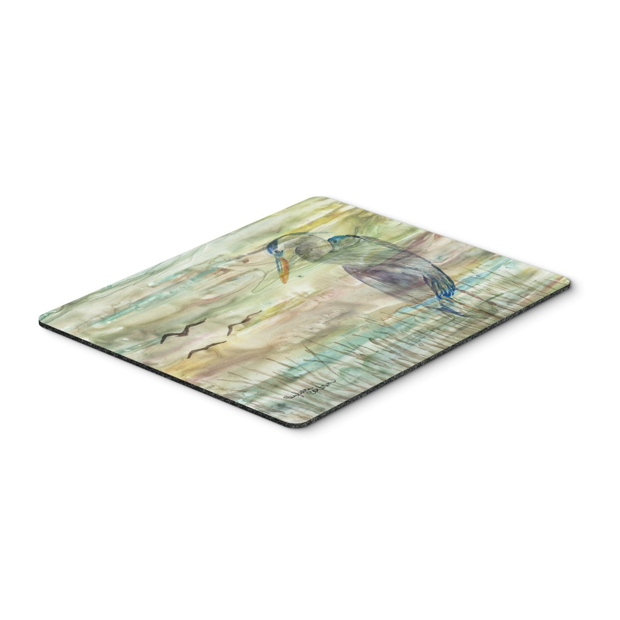 Blue Heron Sunset Mouse Pad, Hot Pad or Trivet