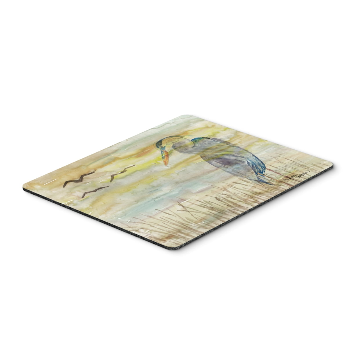 Blue Heron Yellow Sky Mouse Pad, Hot Pad or Trivet
