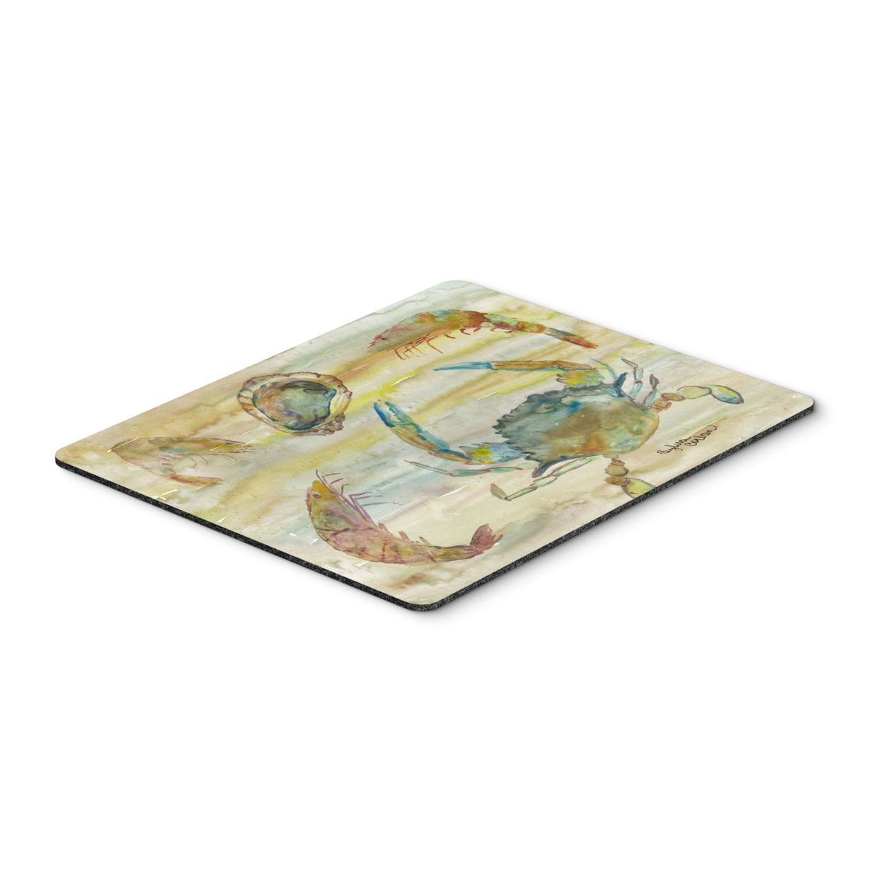 Crab, Shrimp, Oyster Yellow Sky Mouse Pad, Hot Pad or Trivet