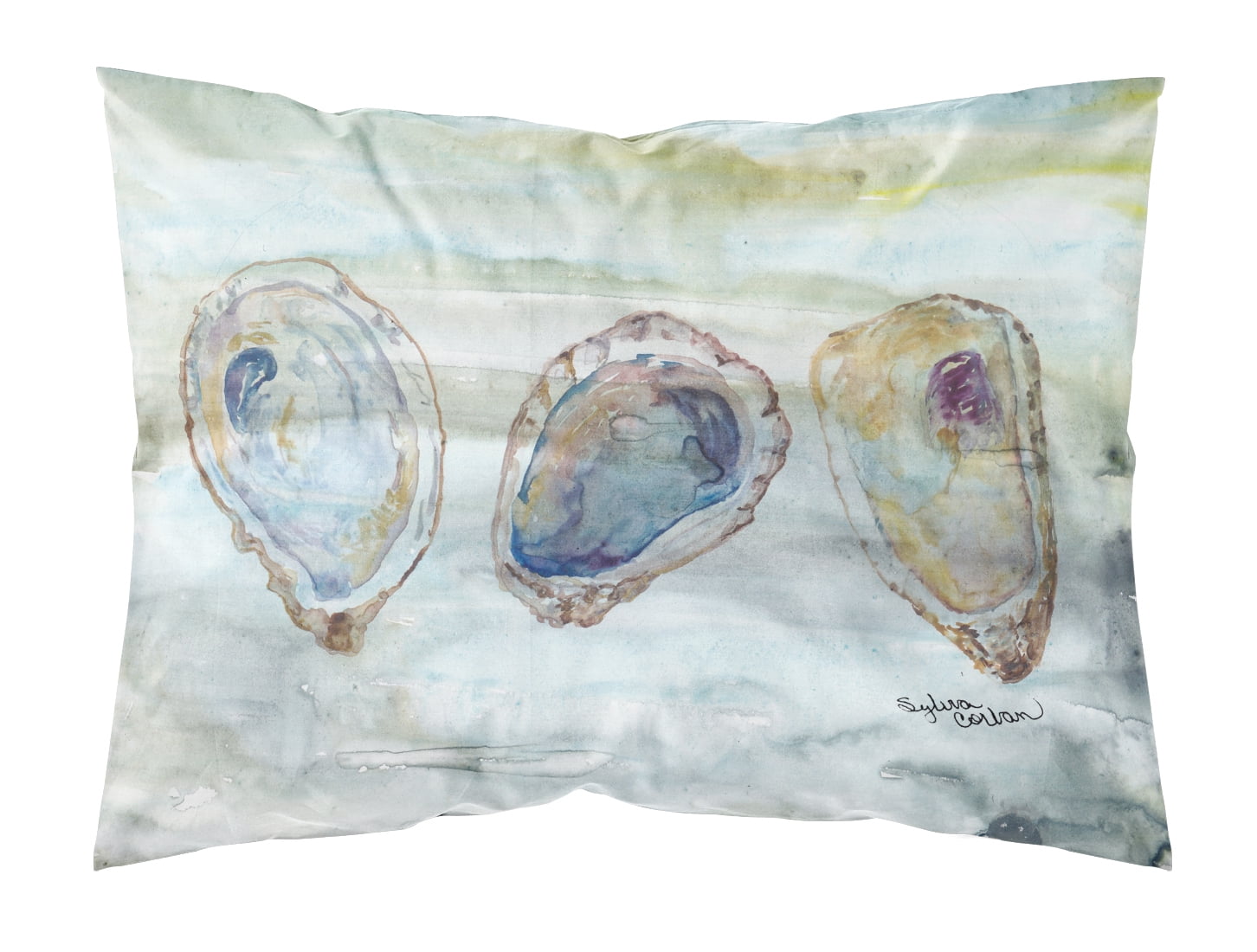 Oysters Watercolor Fabric Standard Pillowcase