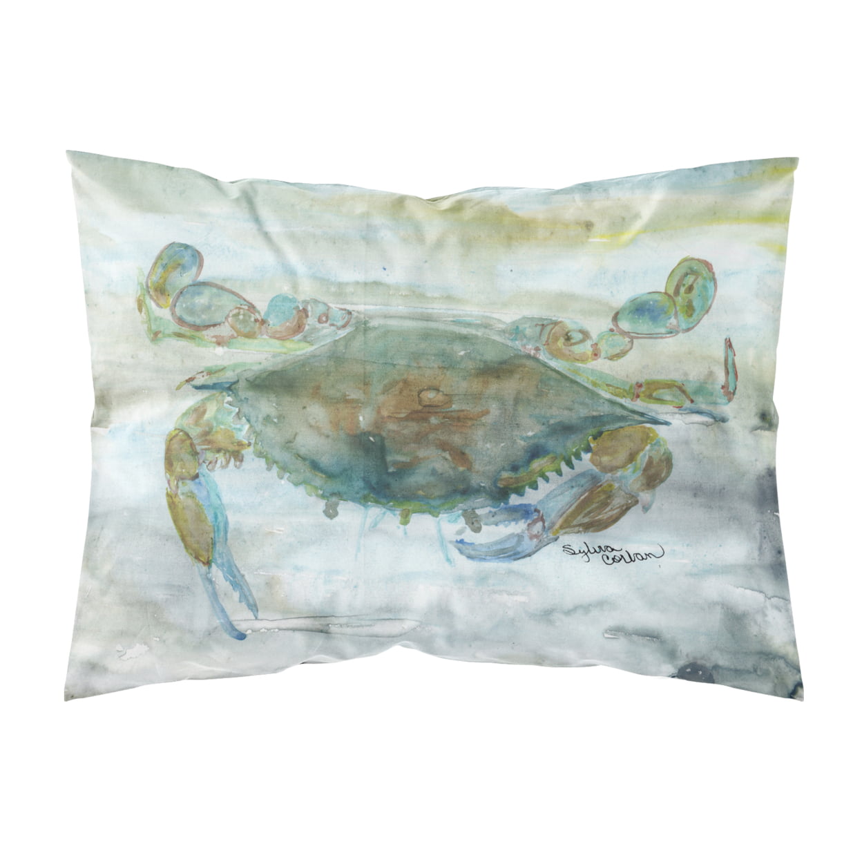 Crab a Leg Up Watercolor Fabric Standard Pillowcase