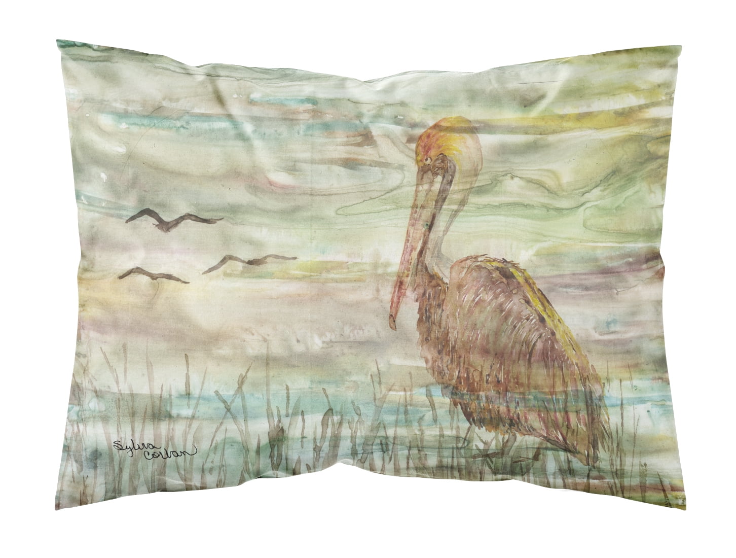 SC2011PILLOWCASE Brown Pelican Sunset Fabric Standard Pillowcase