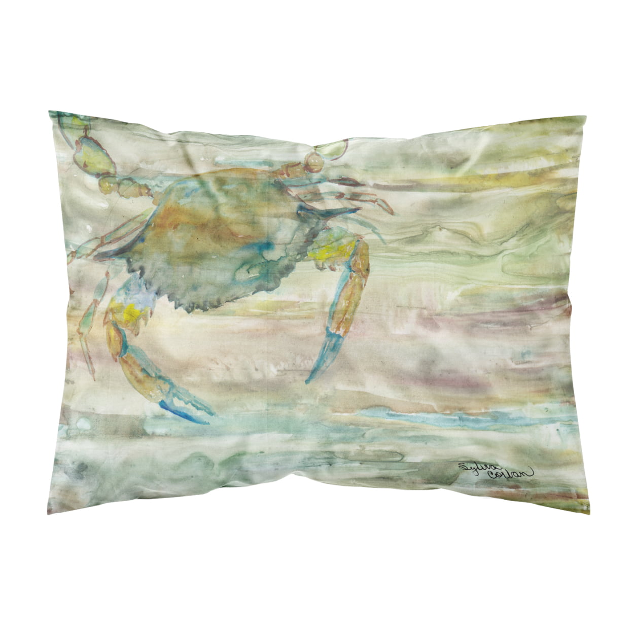 Blue Crab Sunset Fabric Standard Pillowcase