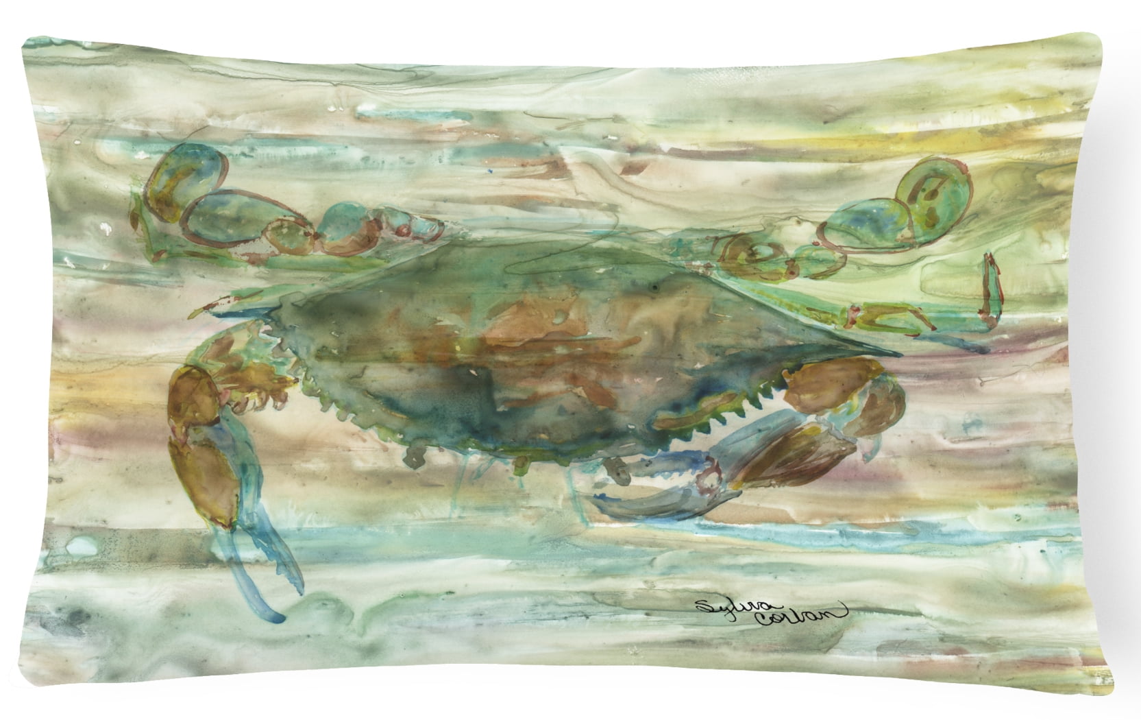 Crab a Leg Up Sunset Canvas Fabric Decorative Pillow