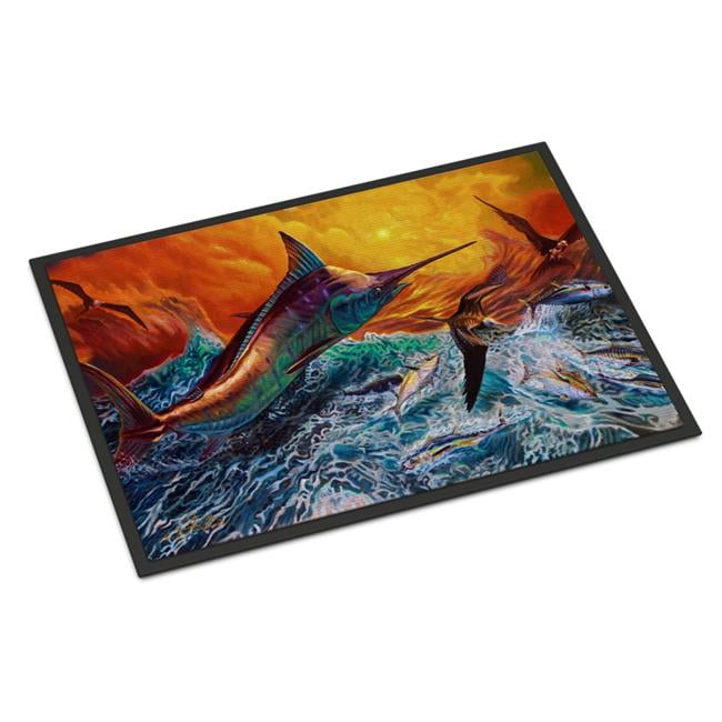 JMA2012JMAT 24 x 36 in. Reflective Chaos Blue Marlin Indoor or Outdoor Mat