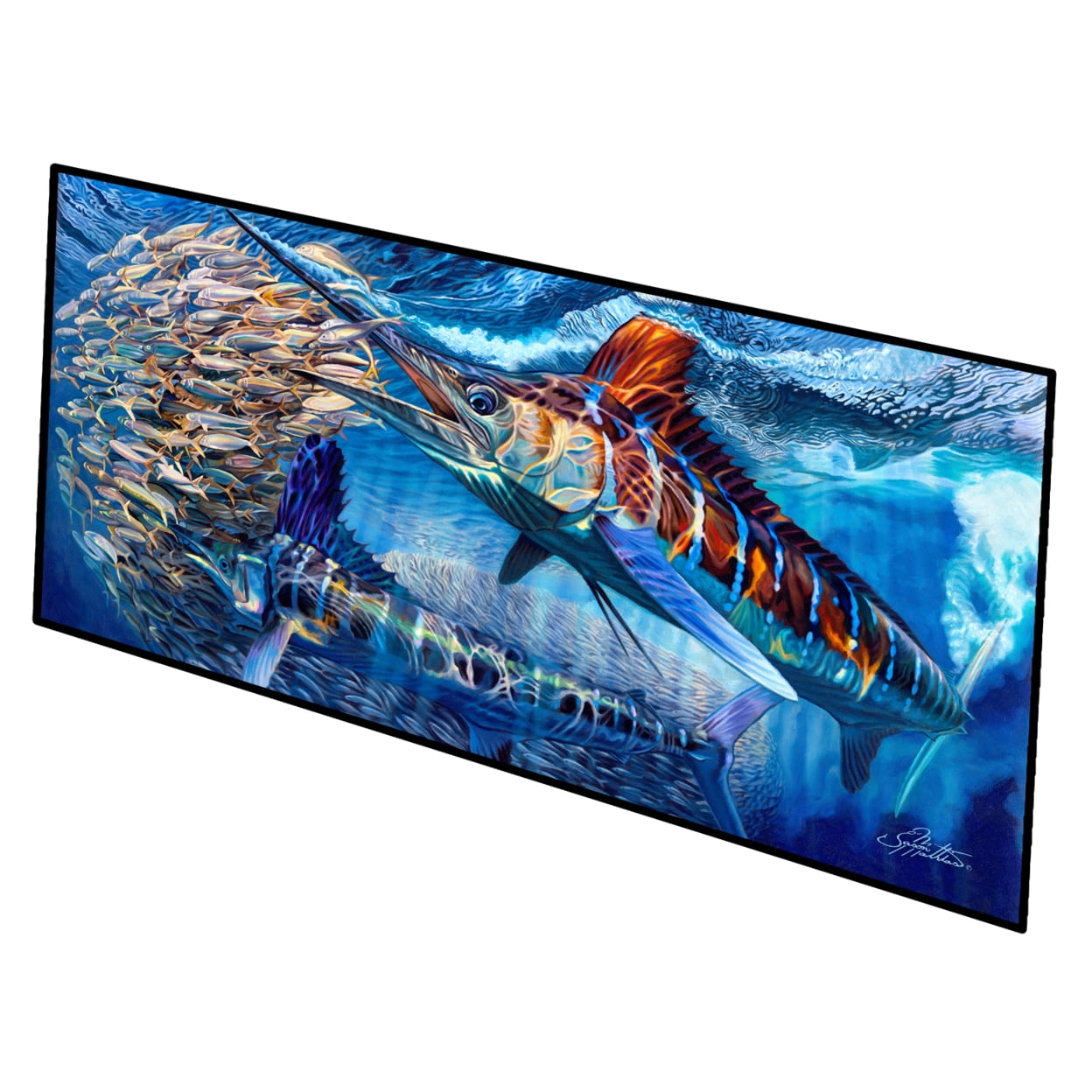 28 x 58 in. White Night White Marlin Indoor or Outdoor Runner Mat