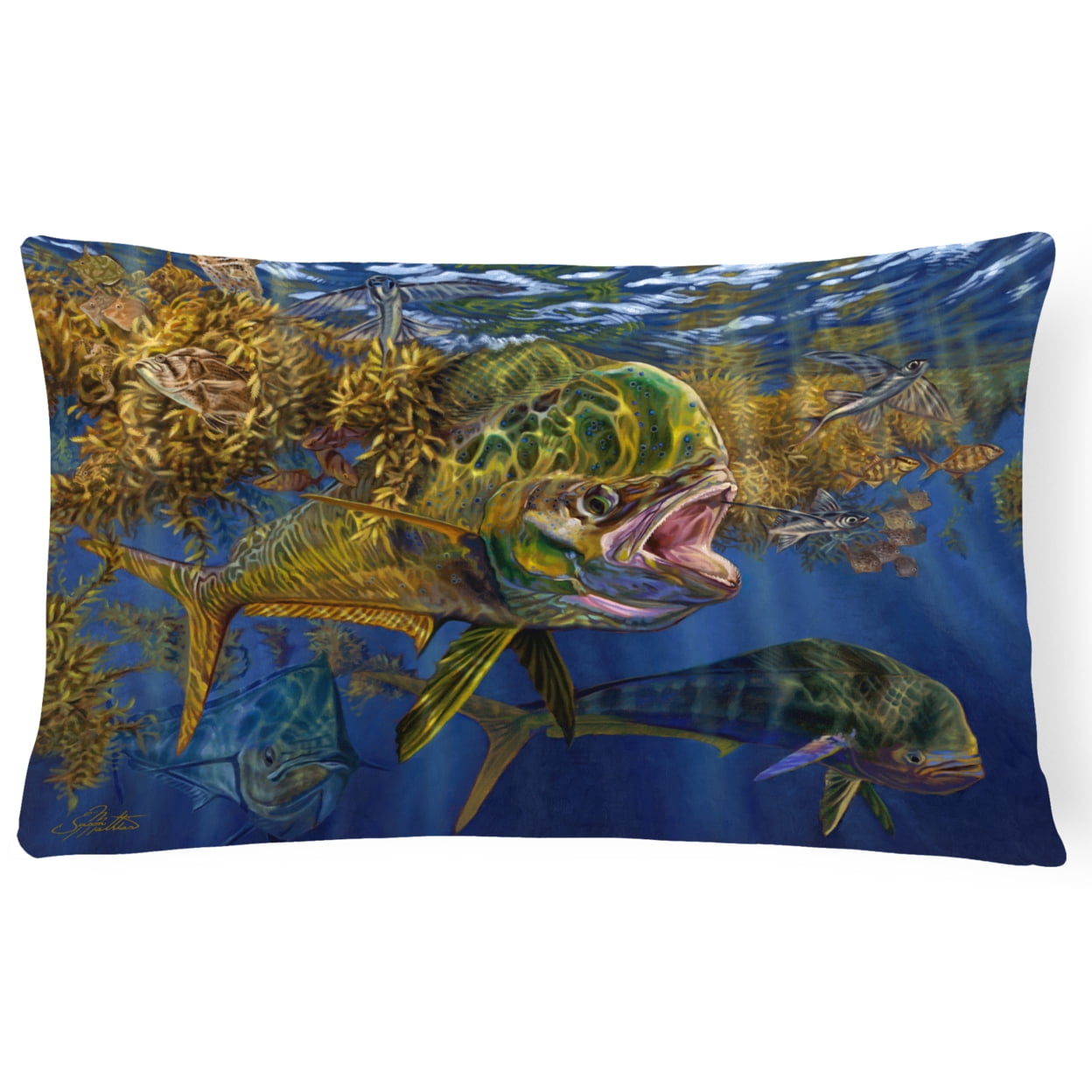 Seaweed Salad Mahi Canvas Fabric Decorative Pillow