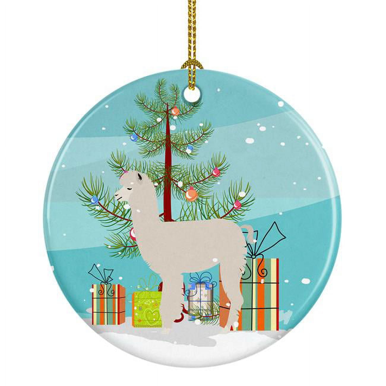 BB9286CO1 Alpaca Christmas Ceramic Ornament